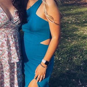 Lulus one shoulder cutout dress formal